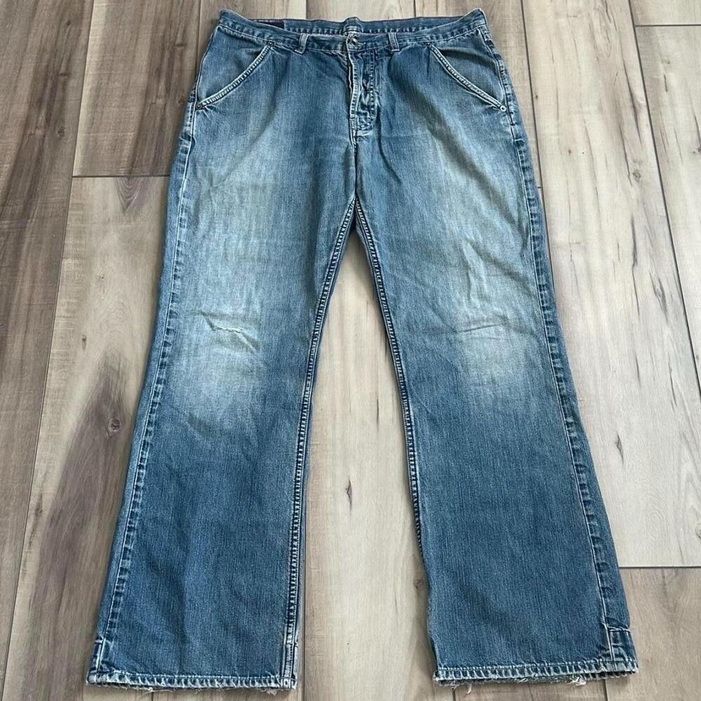 Vintage Y2K Banana Republic Utility Jeans Button Fly Wide Leg 35x32